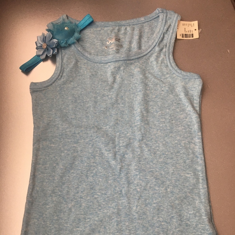 🛍️Blue Tank & 🌸 headband